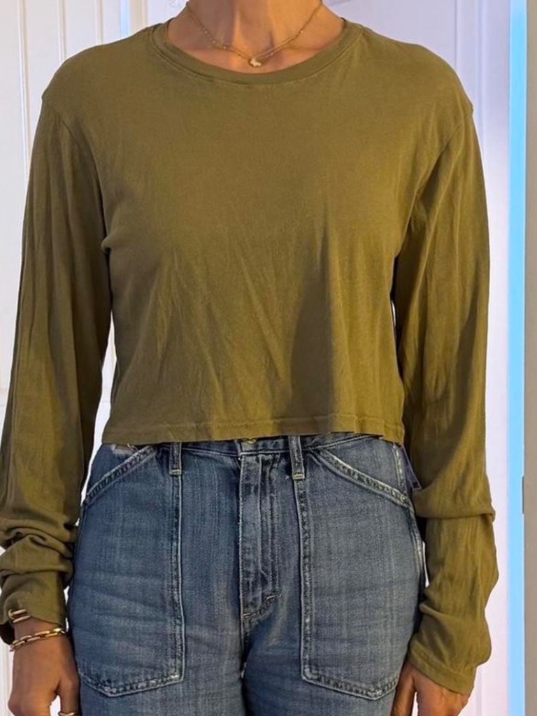 Sprwmn Long Sleeve Crop Shirt